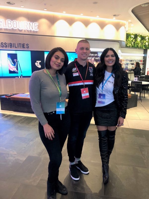 Celebrities at Telstra store in Melbourne 2