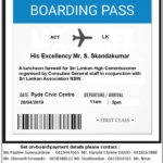 A Lunsheon farewell for Sri Lankan High Commissioner: His Excellency Mr. S Skandakumar (28th April 2019) - Sydney event