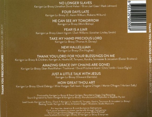 Thank You Precious Lord - Back