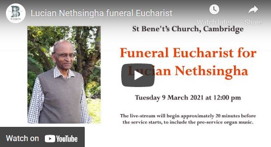 R.I.P. Lucian A. Nethsingha (1936-2021) - Lucian Nethsingha funeral Eucharist