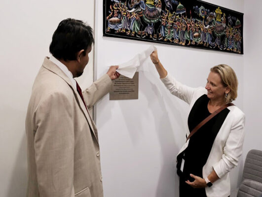 The Consulate General of Sri Lanka in Sydney has been renovated and refurbished on the initiatives taken by Mr. Lakshman Hulugalle, Consul General of Sri Lanka in Sydney. The management of the building agreed to undertake the facelift to the Reception area; Board room and the Office room of the Consul General on complementary without any financial burden on the Sri Lankan government. The Consul General also re-negotiated the rental reduction to the office premises of the Sri Lankan Consulate in Sydney and renewed the Agreement for 5 years resulting a huge amount of savings to the Sri Lankan Government. To mark the occasion, the Consul General organized an event with soft opening of Sri Lanka Mission in Sydney on Thursday, 11th March 2021 inviting officers of the building management, representatives of the Sri Lankan Associations and the selected Sri Lankan dignitaries in Sydney. In line with the Sri Lankan customary guests were invited to light the traditional oil lamp and to Sri Lankan traditional delicacies which were organized by the staff of the Consulate General of Sri Lanka in Sydney. In his short remarks, the Consul General stated that the renovation and refurbishment of Sri Lanka Mission in Sydney has been done after laps of 15 years. “With facelift to the Mission, the Sri Lankan community in New South Wales and Queensland will receive a better service from the Consulate Office”, Consul General said. He also thanked the management of the building for accepting his requests and prompt response in undertaking the renovation and refurbishment on a complimentary basis. The invited guests expressed their pleasure to the changes in the Mission and appreciated the initiatives taken by the Sri Lankan Consul General in Sydney. Consulate General of Sri Lanka in Sydney 12th March 2021