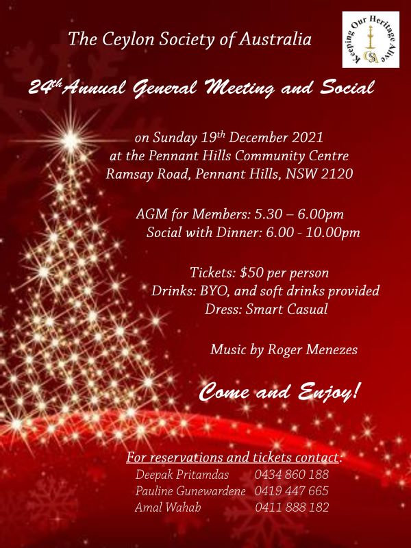Ceylon Society of Australia - AGM-Social