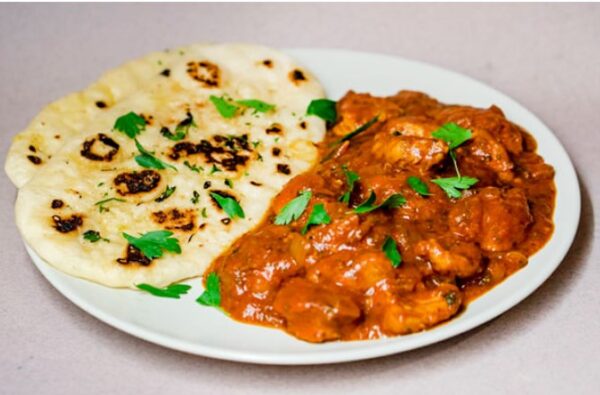 garlic naan and chicken tikka masala