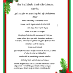 The Bellbirds Club Christmas Carols – Saturday 11th December 2021