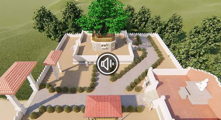 Architectural plan of the Bodhi Dhamma Buddhist vihara and the Bodhi wall built for the sapling of the sacred Jaya Sri Maha Bodhi in Bendigo Australia