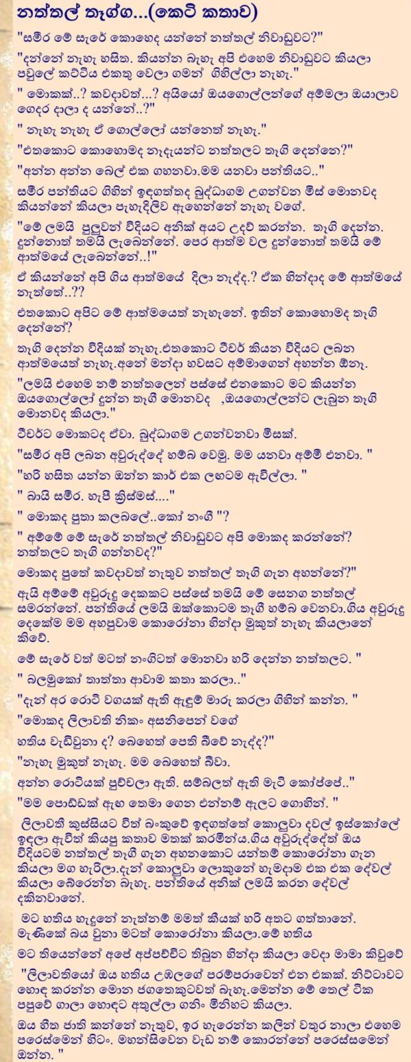 නත්තල් තෑග්ග...(කෙටි කතාව)