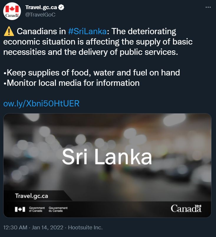 Canada warns