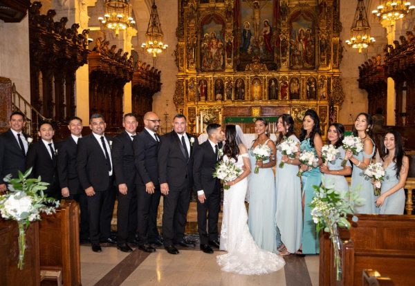 ridesmaids with bride. Dilhani Jayasinghe, Nayomi Ekanayake, Sara Makandura, Jessica Ekanayake, Minori and Sayuri Ito.
