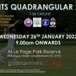 Saints Quadrangular 2022 – 26th January 2022 (Melbourne event)