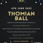 Thomian Ball – 4th June 2022 – Melbourne event