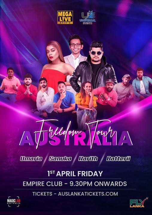 Freedom Tour Australia – Umaria, Sanuka, Harith & Baterii (Melbourne event) – 1st April 2022