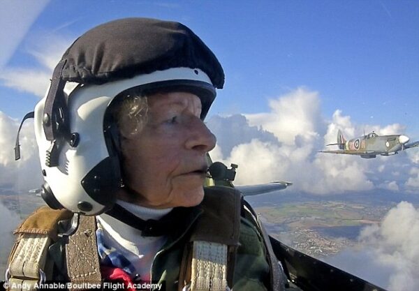 'This is wizard!' 100-year-old woman who flew spitfires during the Second World War celebrates her centenary by getting behind the controls again - by SARAH OLIVER
