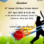 Richmond Mahinda Old Boys Association Queensland – 6th Annual Old Boys Cricket Match – 3rd April 2022 (Brisbane event)