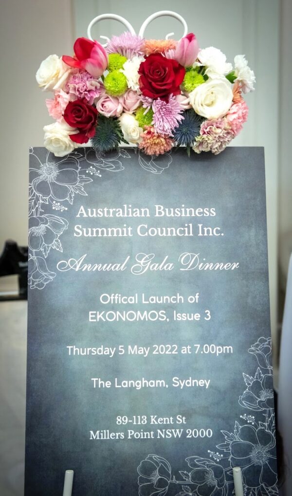        ABSC INC. LAUNCHES EKONOMOS, ISSUE 3, 2022 AT THE LANGHAM, SYDNEY