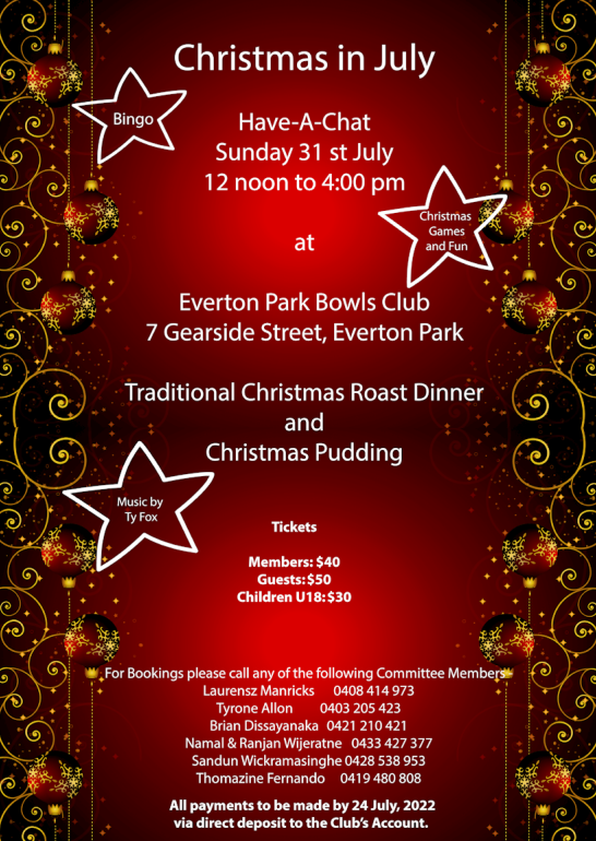 Christmas in July – Have-A-Chat – 31st July 2022 (Brisbane event)