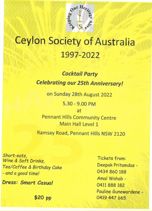 Ceylon Society of Australia 1997-2022