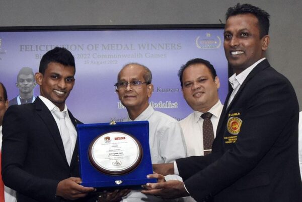 Felicitating Commonwealth Game winners