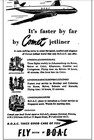 DE HAVILLAND COMET 1: THE FIRST JET AIRLINER FLIGHT TO CEYLON, IN 1952