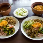 Sri Lankan rice and curry meal