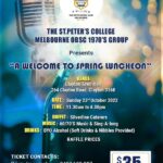 The St. Peter’s College Melbourne OBSC 1970’s Group Presents “A Welcome TO Spring Luncheon” 23 October 2022 (Melbourne g Luncheon” (Melbourne event)