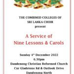 Combined Colleges of Sri Lanka Choir - December 2022 - Sunday 4 - 6.30 pm ( Melbourne)