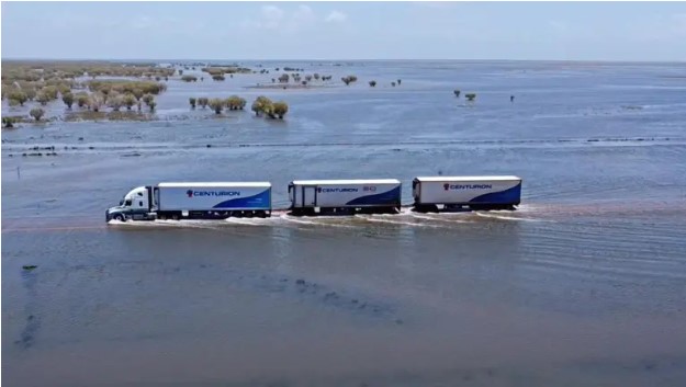Road Trains across Storm Waters in the Kimberley
