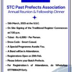 STC Past Prefects Association Annual Reunion & Fellowship Dinner - 13th March, 2023