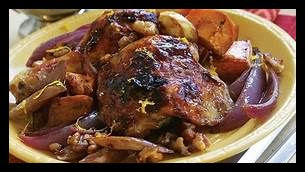 Pomegranate-Orange Chicken.