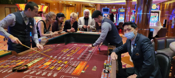 On the Sapphire Prncess to Buenos Aires, Uruguay, and Chile. Gina, Jayam, Priya, Suba, Fay and Terry of California with servers Kevin, Asif and Pim.