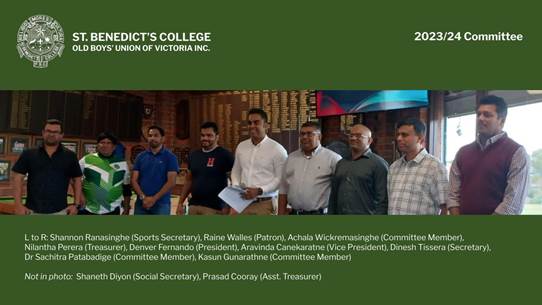 St. Benedict's College OBU of Victoria - New committee for 202324