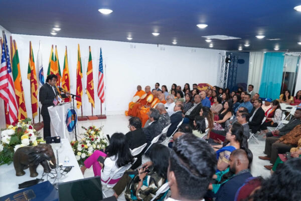 The newly sworn in President speaks to the audience