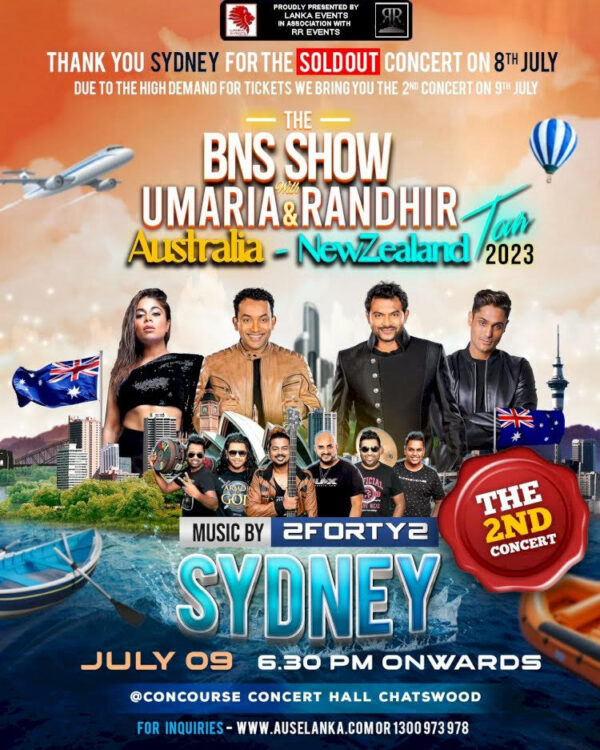 THE BNS SHOW With UMARIA & RANDHIR – Australia-New Zealand – Sydney Tour – 2023 -The 2nd Concert ( Sydney event ))