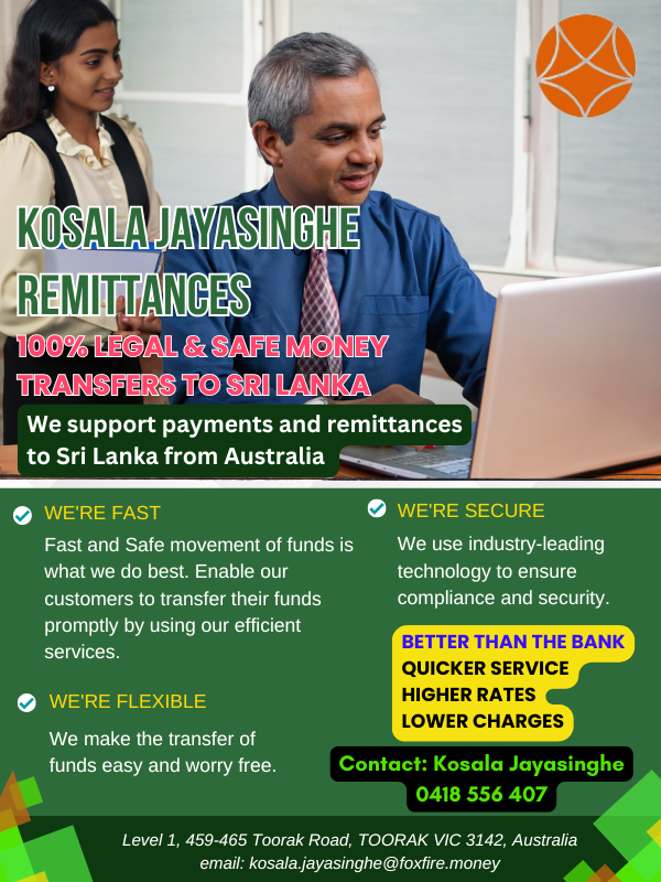 KOSALA JAYASINGHE REMITTANCES - eLanka