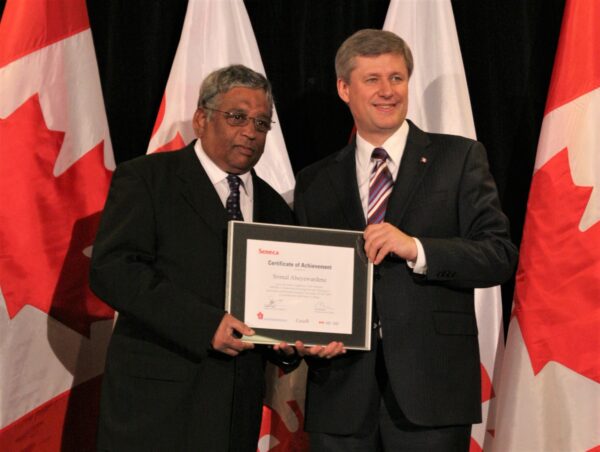 Srimal with Stephen Harper