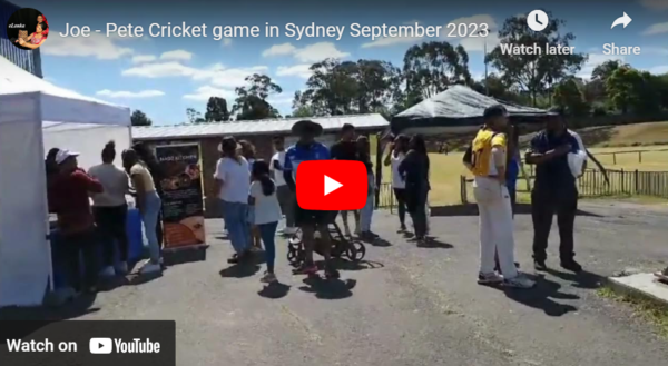Joe - Pete Cricket game in Sydney