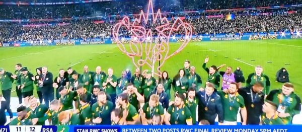 Undermanned All Blacks undone by ferocious Springboks.   One point nail biter makes South Africa the only four time World Cup winner. - BY TREVINE RODRIGO IN MELBOURNE.  (eLanka Sports editor)