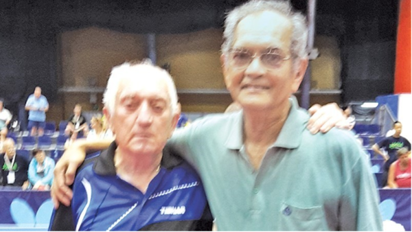 Buddy Reid with Jasik from Poland whom he beat in the 4th round at the 2016 World Championships in Spain.