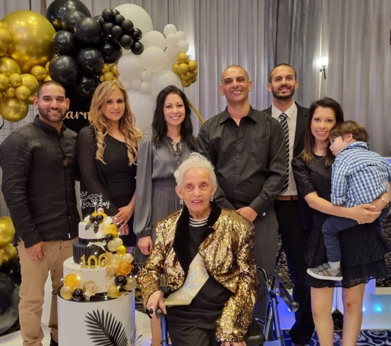 Carmen De Vos looked radiant and majestic on her 100th birthday celebration at the Grand on Princes in Mulgrave,  Melbourne – by Trevine Rodrigo