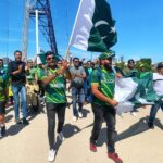Pakistan Fans marching towards Pakistan Supporter Bay at Perth Stadium