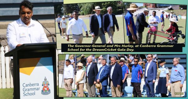 The Governor-General and Mrs Hurley, at Canberra Grammar School for the DreamCricket Gala Day - by Johann Dias Jayasinha