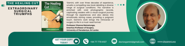 NEW BOOK - 'THE HEALING CUT' By Dr Gamini Goonetilleke