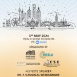 Awareness Session for OSLs on Colombo Stock Exchange (CSE) and Investment in Financial Market - Friday, 03rd of May 2024 at 02.30 p.m. SL time (07.00 p.m Melbourne time)