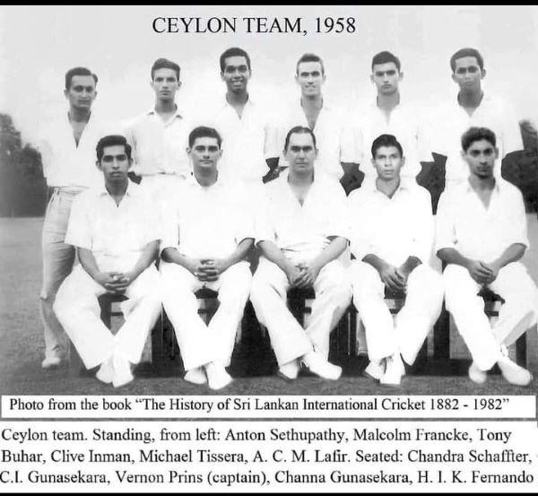 Ceylon Cricket Team 1958 - Yes it was truly a Ceylonese Team! - By Charles Schokman