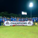 Whirlwind Lewis gives West Indies the last laugh. Fantastic run chase ends Sri Lanka's winning streak. BY TREVINE RODRIGO IN MELBOURNE.  (eLanka Sports Editor)⁸