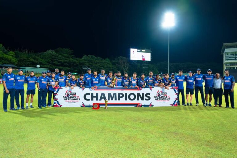 Whirlwind Lewis gives West Indies the last laugh.  Fantastic run chase ends Sri Lanka’s winning streak. –  BY TREVINE RODRIGO IN MELBOURNE.   (eLanka Sports Editor)⁸