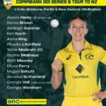 Australia name squad for CommBank Women’s ODI series against India and CommBank Tour of New Zealand