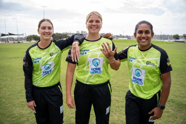 Chamari Athapaththu, along with teammates Georgia Voll and Taneale Peschel, visited Drummoyne this week to experience the festival preparations firsthand.