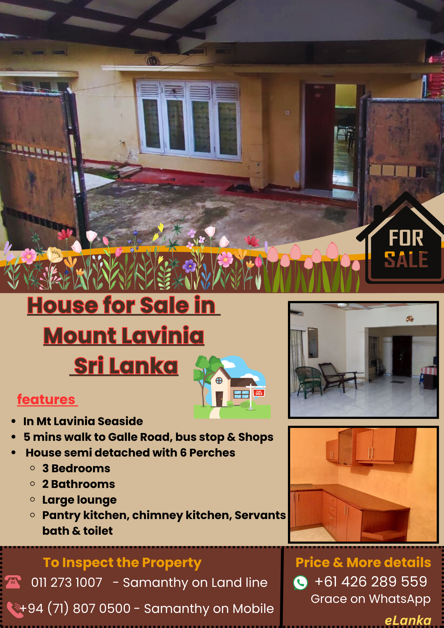 House for Sale in Mount Lavinia Sri Lanka - eLanka