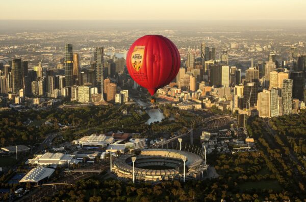 Giant Pink Cricket Ball Soars Over MCG for Women's Day-Night Test