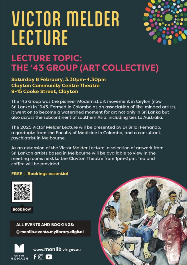 VICTOR MELDER LECTURE - Saturday 8 February - 3.30pm-4.30pm ( Melbourne Event ) - eLanka